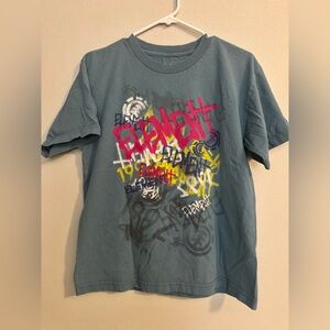 Element Vintage Y2K Skateboard Kids Blue Graphic T-Shirt XL